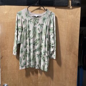 J. Jill Women's Leaf Print Sweater - Size S